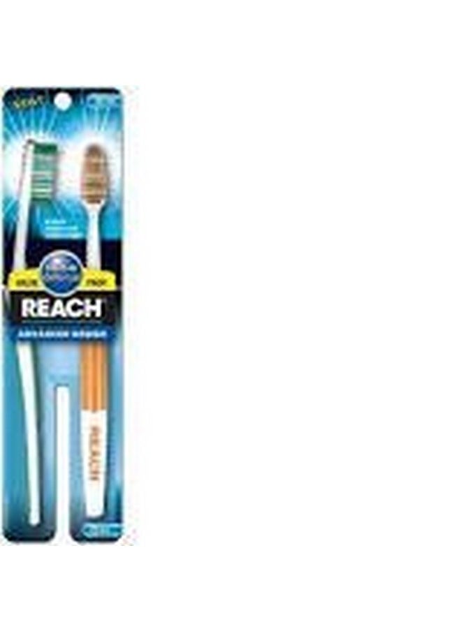 (2 Packs Of 2) Reach Essentials 2-Pack With Brush Cap (Multi Color) Soft, 2 Count