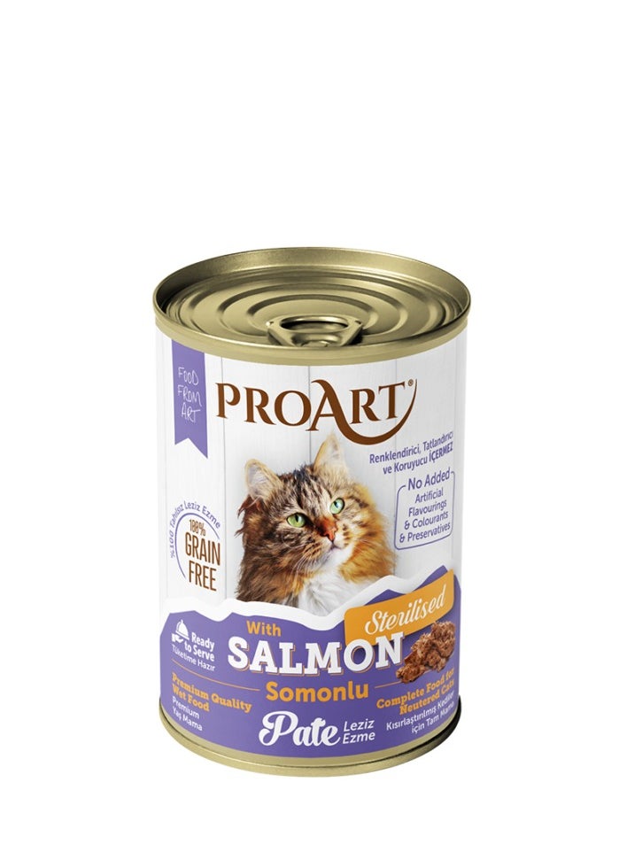 Proart Adult Sterilized Cat Pate With Salomon 400g x12