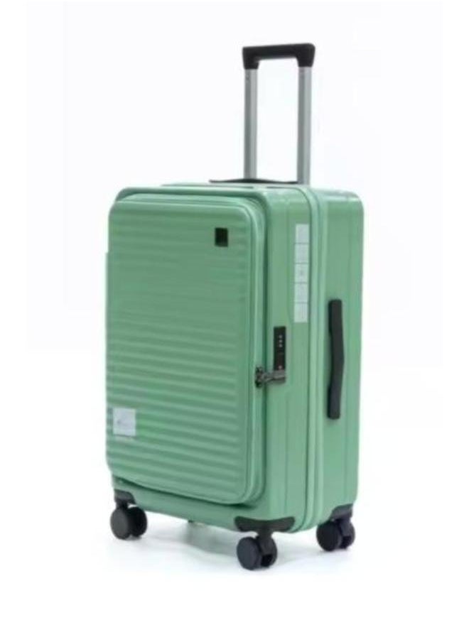 24inch Expandable Large Capacity Checked Luggage Durable Anti-Theft Front Opening Cover Spinning Wheels TSA Lock Approved