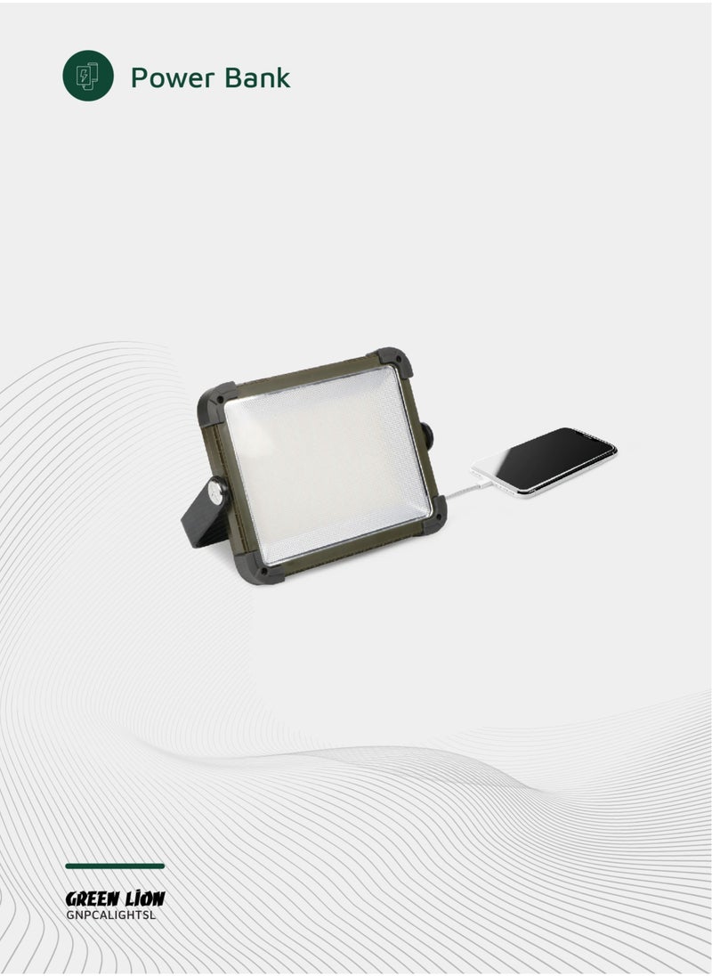 2 in 1 Solar Camping Light & Power Bank 7200mAh with Solar Powered Energy & 360° Rotation / Remote Control / 12 Hours  Working Time / Digital Battery Display / Different Light Modes / 1500 lm Brightness - Siver