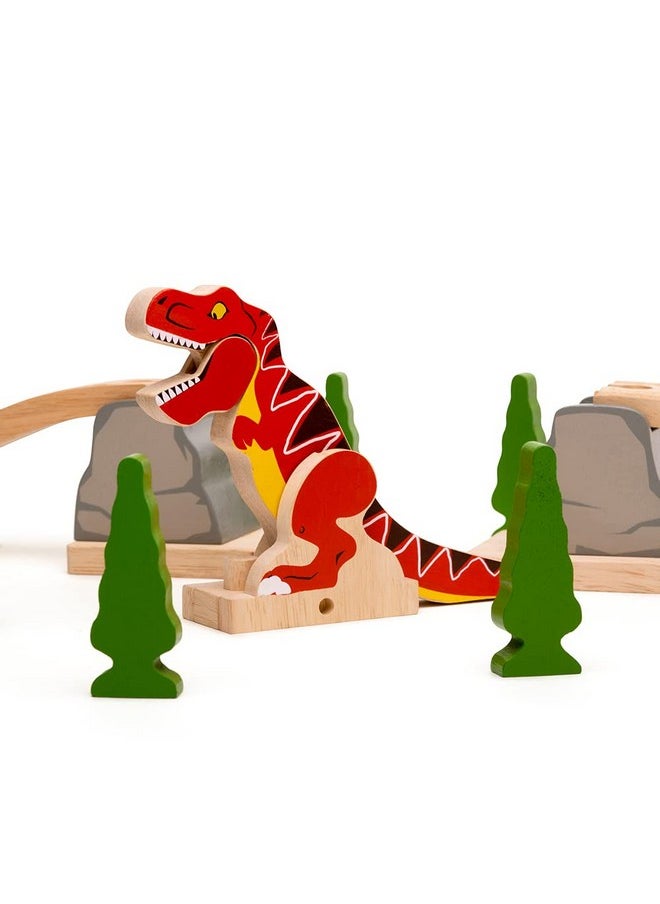 , T-Rex Bursting Bridge, Wooden Toys, Dinosaur Toys, Bigjigs Train Accessories, Dinosaur Track, Wooden Train Sets, Trains For Kids, Bigjigs Trains