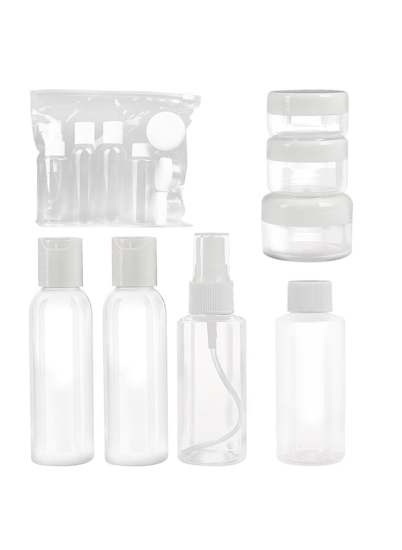 Soft N Style Empty Travel Size Bottles Set Plastic Travel Size Empty Bottles Set of 7 Refillable Cosmetic Container Toiletry Bottles Set or Lotion Shampoo Cream Soap TSAAirline Approved