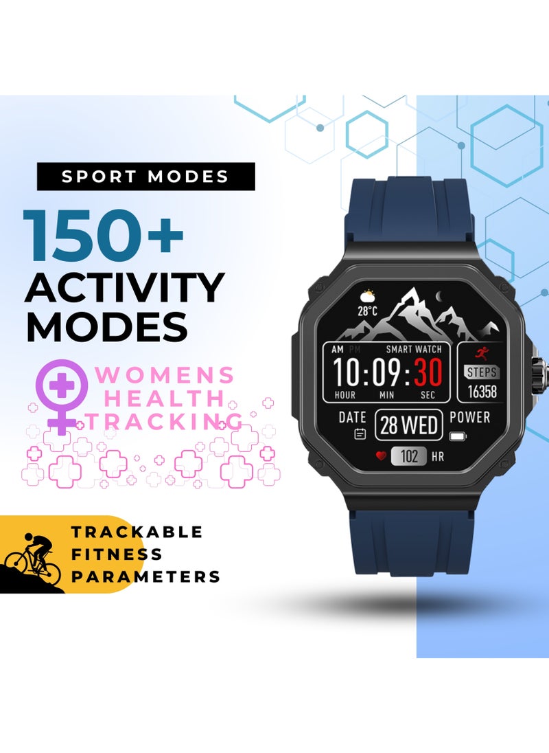 GRABIT G-TRAX Smartwatch – 1.43” AMOLED, Bluetooth Calling & Fitness, 150+ Watch Faces
