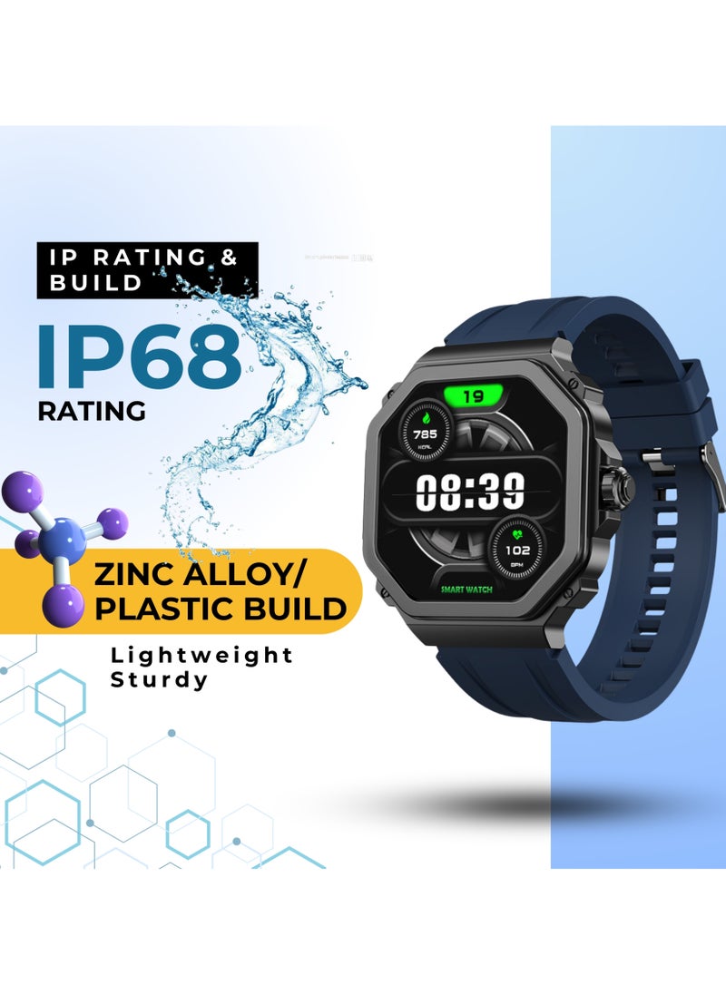 GRABIT G-TRAX Smartwatch – 1.43” AMOLED, Bluetooth Calling & Fitness, 150+ Watch Faces