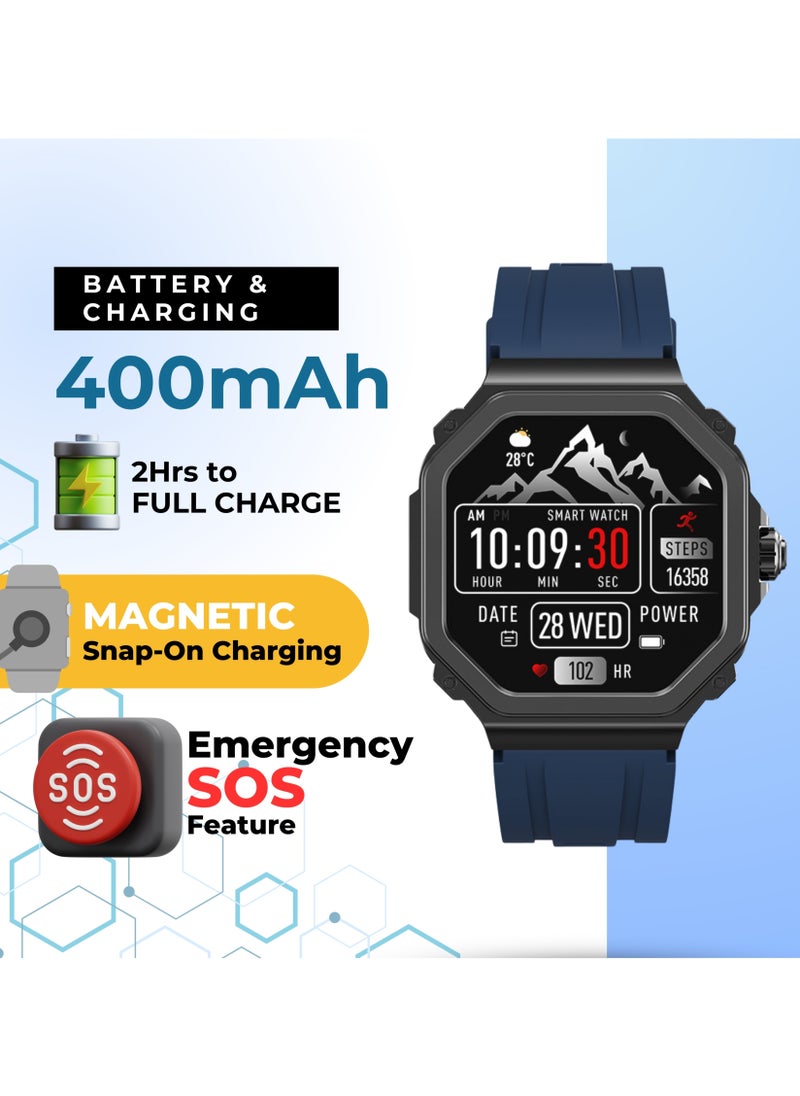 GRABIT G-TRAX Smartwatch – 1.43” AMOLED, Bluetooth Calling & Fitness, 150+ Watch Faces