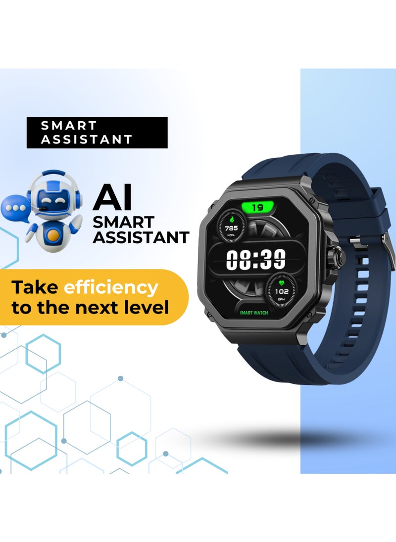 GRABIT G-TRAX Smartwatch – 1.43” AMOLED, Bluetooth Calling & Fitness, 150+ Watch Faces