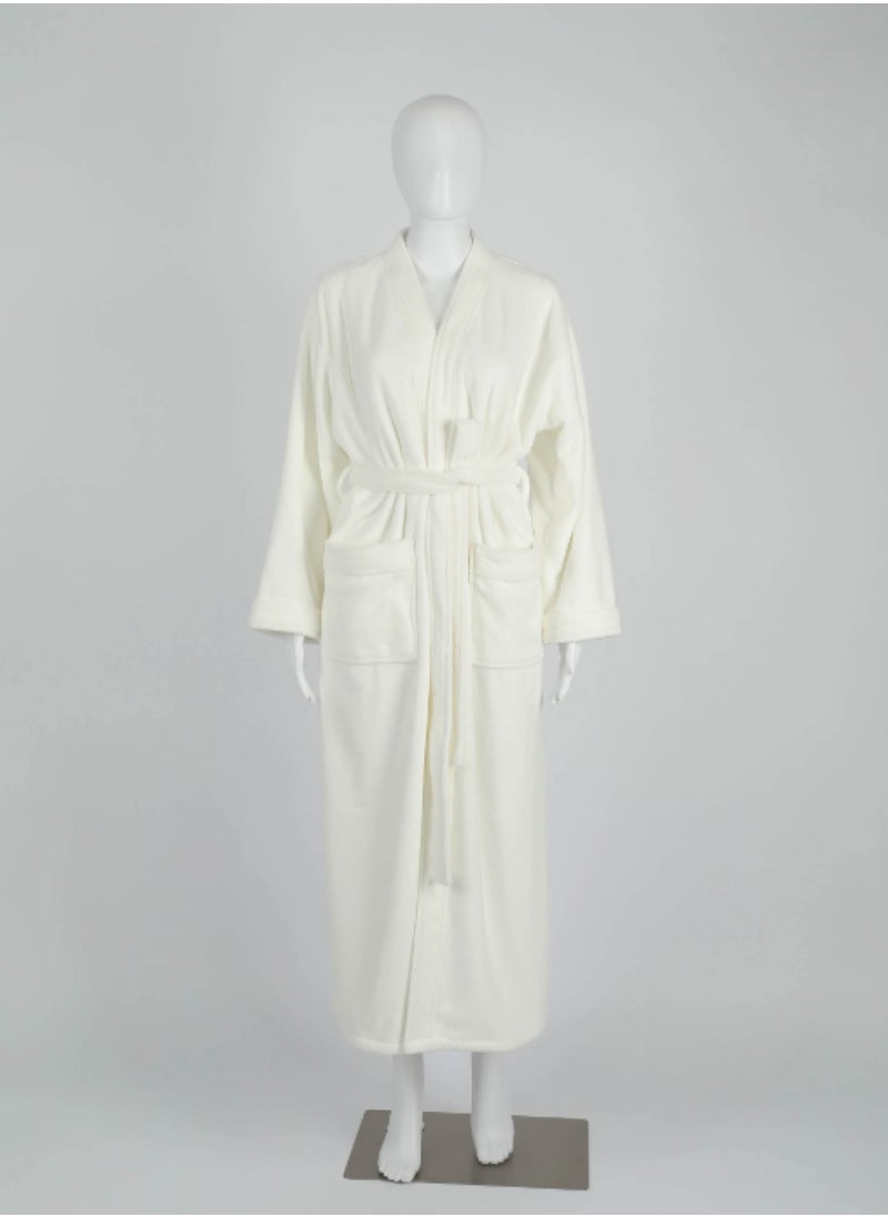 Luxury Bathrobes & Loungewear - Ultra-Soft & Stylish Comfort - Chic White Adult Bathrobe - High Water Absorption, Ultra-Soft, Lightweight, and Made from Finest Coral Fleece - Stylish Design with Wide Sleeves and Long Length for Maximum Comfort