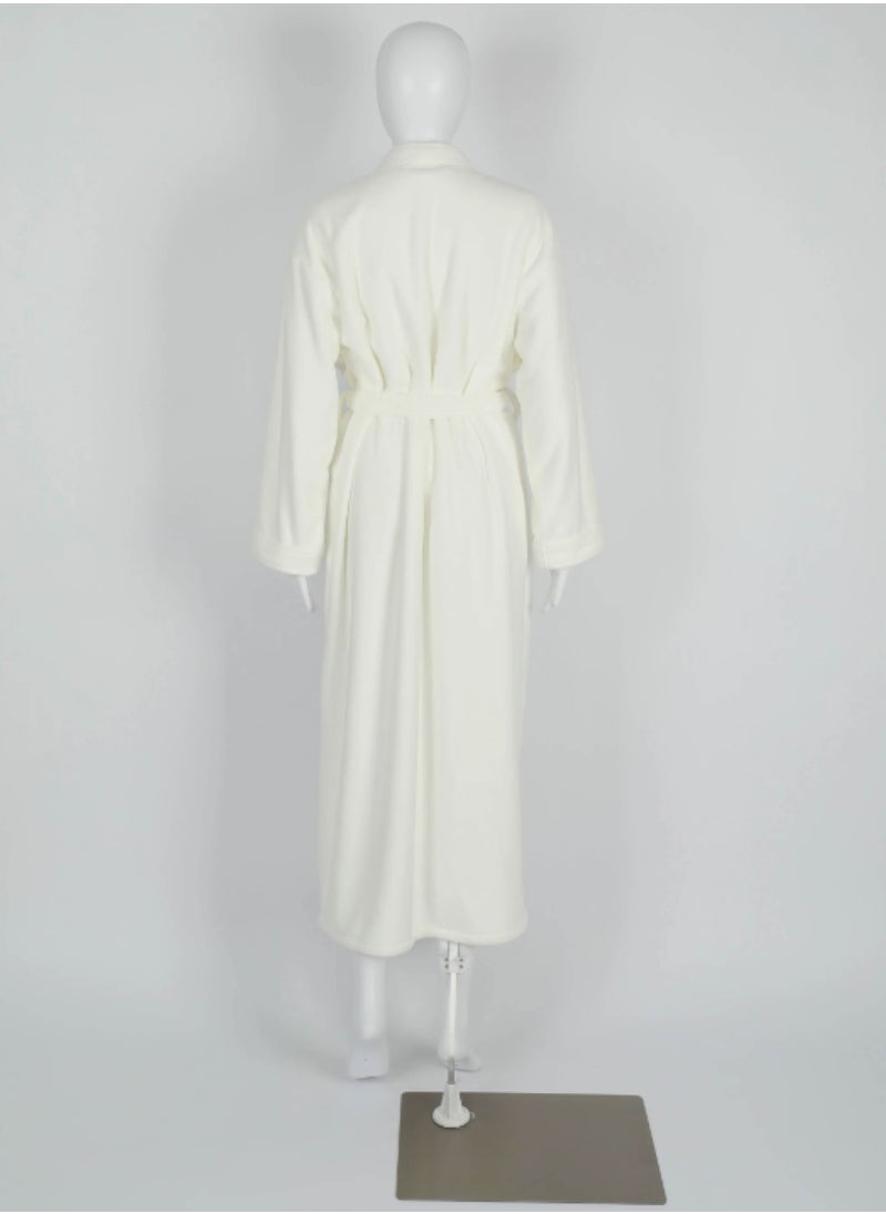 Luxury Bathrobes & Loungewear - Ultra-Soft & Stylish Comfort - Chic White Adult Bathrobe - High Water Absorption, Ultra-Soft, Lightweight, and Made from Finest Coral Fleece - Stylish Design with Wide Sleeves and Long Length for Maximum Comfort