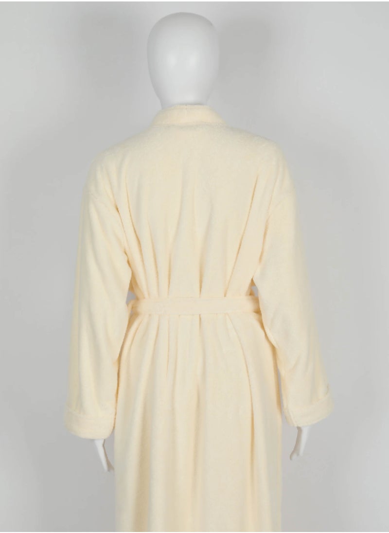 Luxury Bathrobes & Loungewear - Dune Beige Bathrobe - Luxurious Oatmeal Adult Bathrobe - High Water Absorption, Ultra-Soft, Lightweight, and Made from Finest Coral Fleece - Trendy Wide Sleeves and Long Length for Everyday Elegance