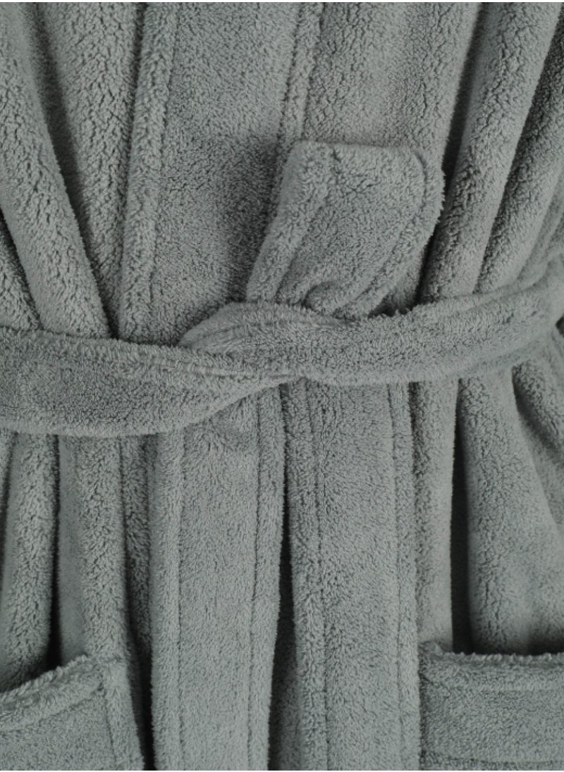 Luxury Bathrobes & Loungewear - Sophisticated Dark Grey Adult Bathrobe - High Water Absorption, Ultra-Soft, Lightweight, and Made from Finest Coral Fleece - Stylish Wide Sleeves and Long Length for Superior Relaxation