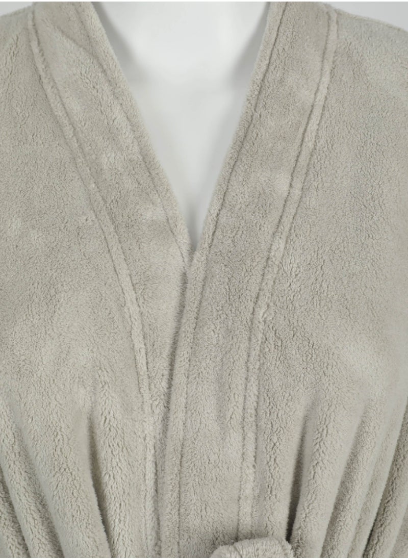 Luxury Bathrobes & Loungewear - Ultra-Soft & Stylish Comfort - Elegant Light Grey - Elegant Light Grey Adult Bathrobe - High Water Absorption, Ultra-Soft, Lightweight, and Made from Finest Coral Fleece - Modern Design with Wide Sleeves and Long Length for Maximum Comfort