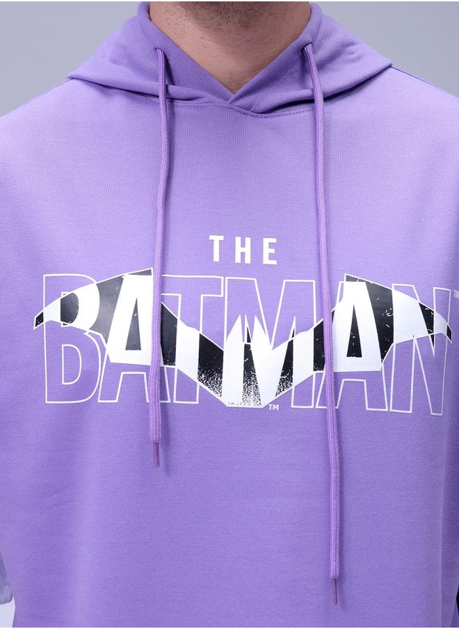 Men Oversized Batman Overhead Hooded Sweatshirt