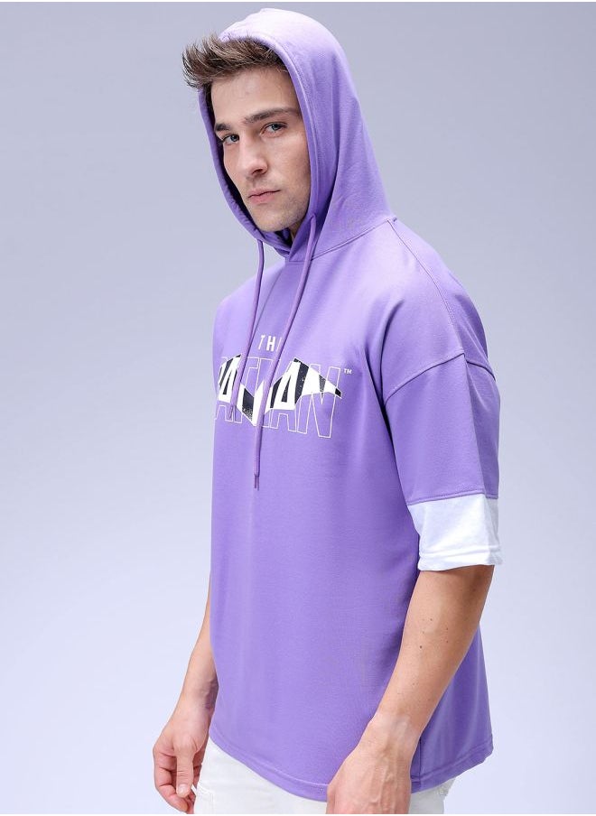 Men Oversized Batman Overhead Hooded Sweatshirt