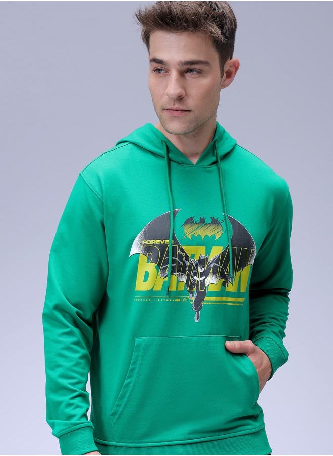 Men Regular Fit Batman Overhead Hooded Sweatshirt