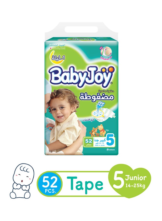 Compressed Diamond Pad Junior Diapers, Mega Pack, (14-25 Kg) 52 Count