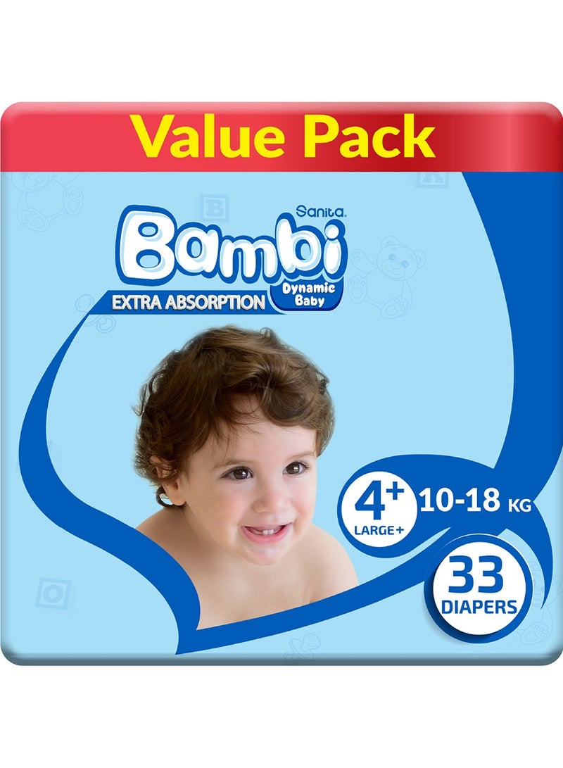 Baby Diapers Value Pack Size 4+10-18 Kg