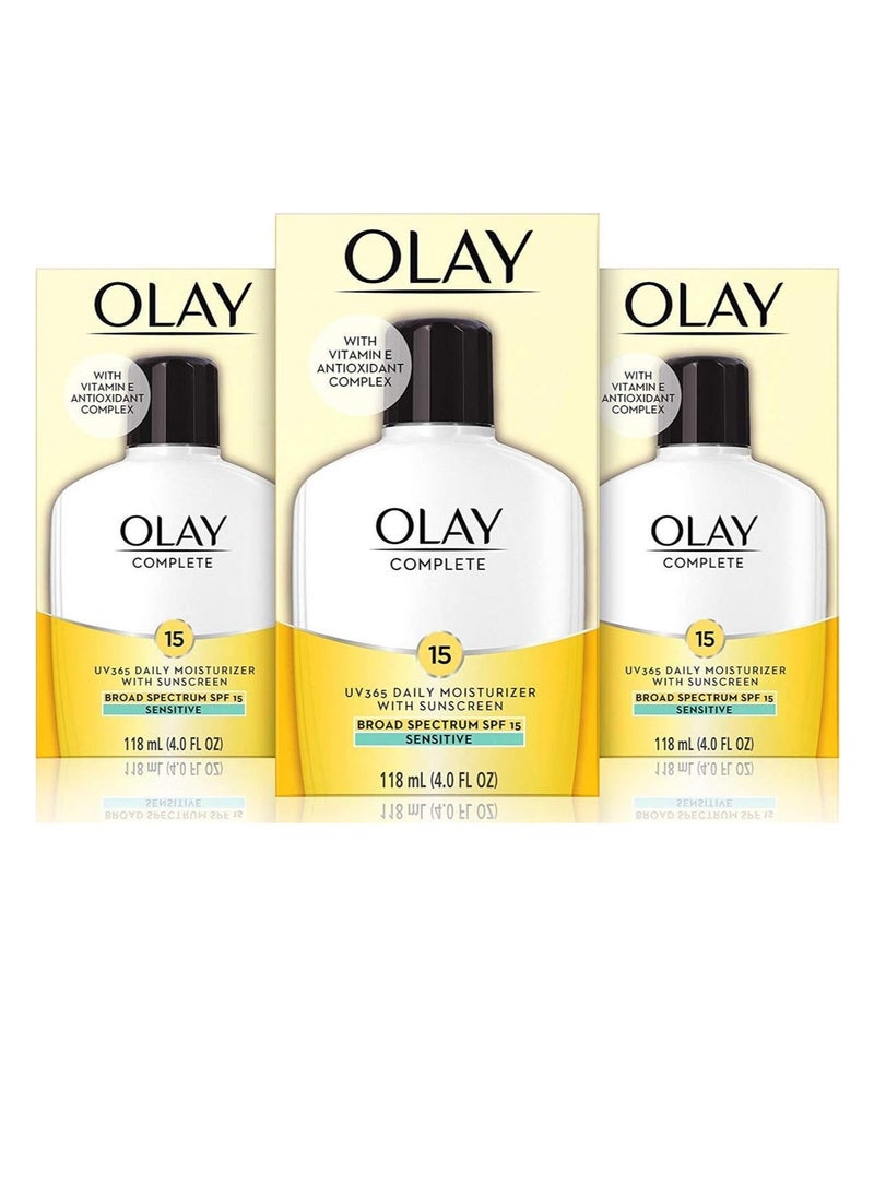 Olay Complete All Day Moisturizer SPF 15, Sensitive 4 oz (Pack of 3)