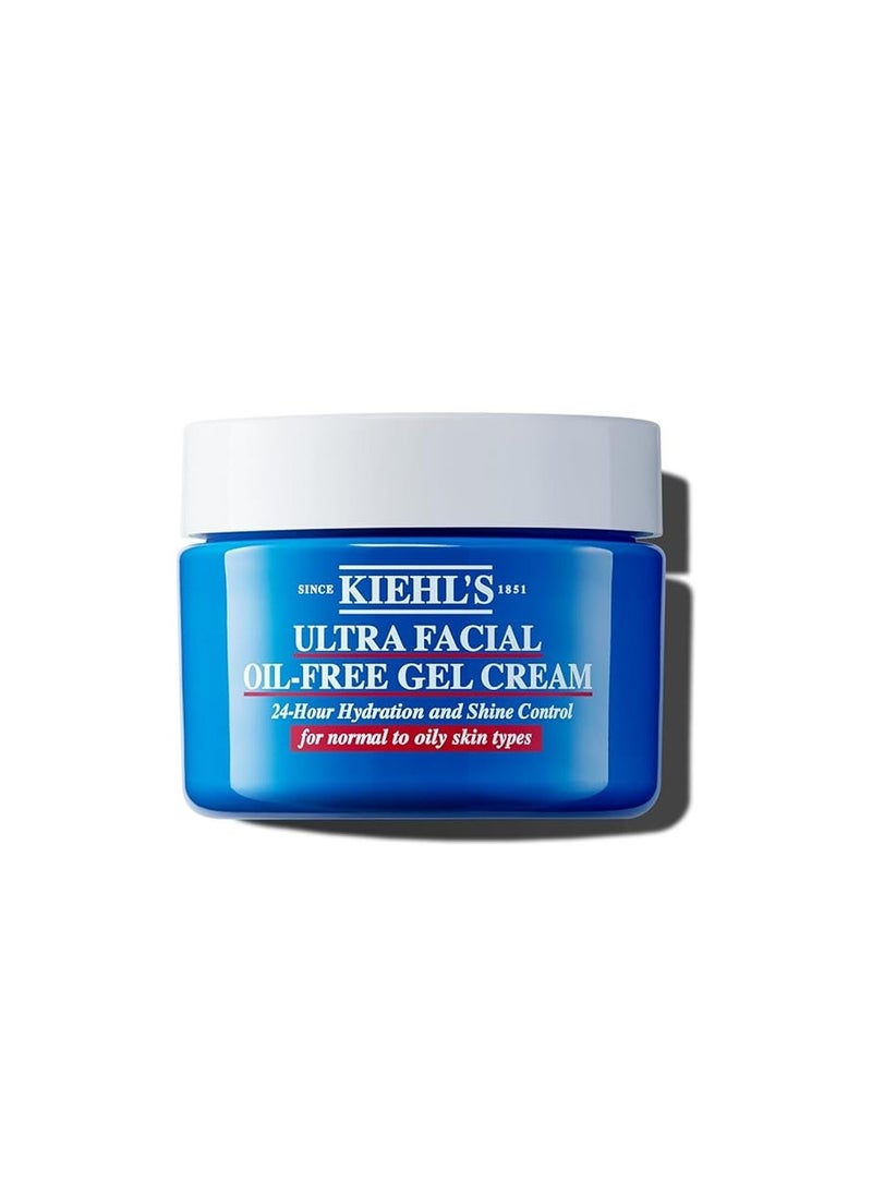 Kiehl's Ultra Facial Oil-Free Moisturizer, Shine-Reducing Gel Cream for Oily to Normal Skin, Hydrates Skin for 24 Hours, Visibly Minimizes Pores, Non-comedogenic, Alcohol-free, Fragrance-free