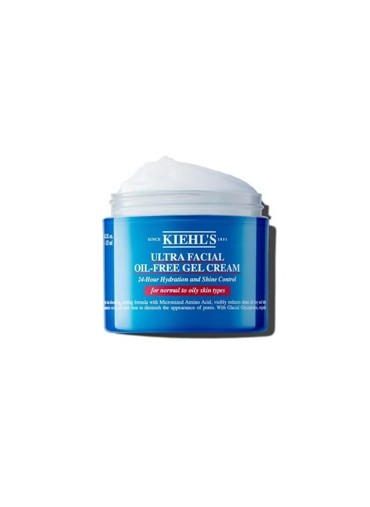 Kiehl's Ultra Facial Oil-Free Moisturizer, Shine-Reducing Gel Cream for Oily to Normal Skin, Hydrates Skin for 24 Hours, Visibly Minimizes Pores, Non-comedogenic, Fragrance-free - 4.2 fl oz