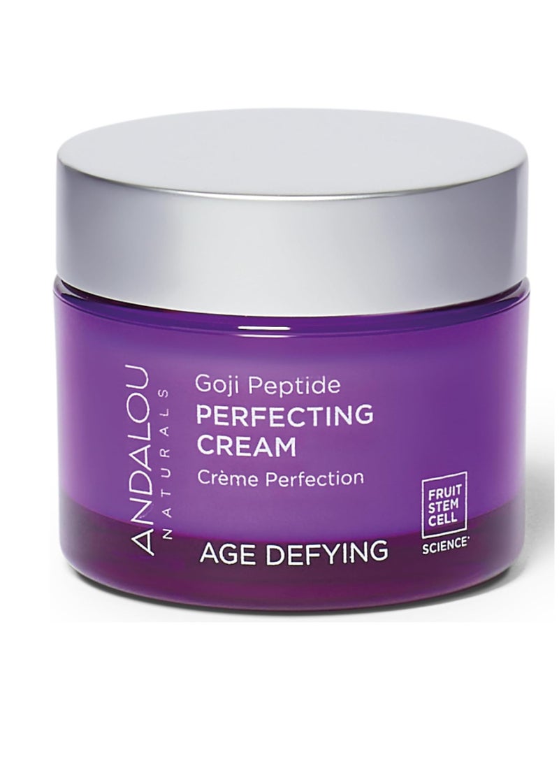 Andalou Naturals Goji Peptide Perfecting Cream, Age Defying Face Cream, Resveratrol CoQ10 Face Moisturizer, Supports Skin Collagen and Elastin & Helps Fight Fine Lines & Wrinkles, 1.7 fl oz