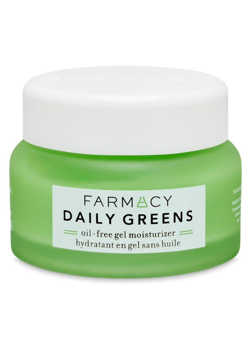 Farmacy Daily Greens Face Moisturizer - Oil Free Facial Moisturizer with Polyglutamic + Hyaluronic Acid - Gel Facial Cream that Reduces Shine, Clears Pores + Balances Oil - Fragrance-Free (50ml)