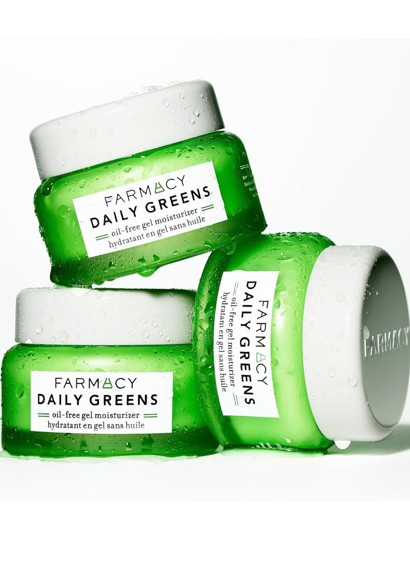 Farmacy Daily Greens Face Moisturizer - Oil Free Facial Moisturizer with Polyglutamic + Hyaluronic Acid - Gel Facial Cream that Reduces Shine, Clears Pores + Balances Oil - Fragrance-Free (50ml)