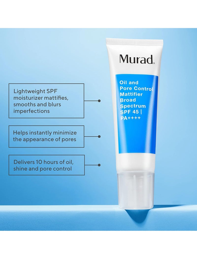 Murad Oil & Pore Reducing Facial Moisturizer - Acne Control Mattifier with Broad Spectrum SPF 45 - Lightweight Face Lotion Backed by Science