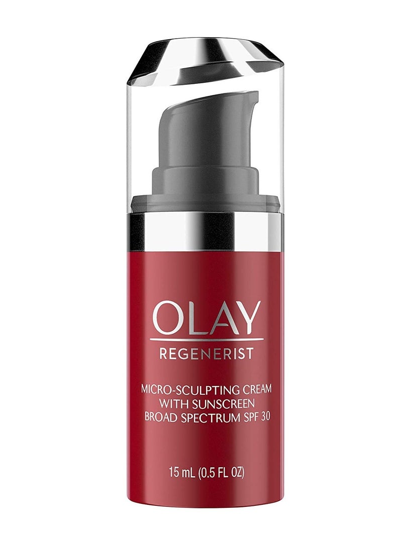 Olay Regenerist Micro-Sculpting Cream Face Moisturizer with Sunscreen, SPF 30, Trial Size 0.5 oz