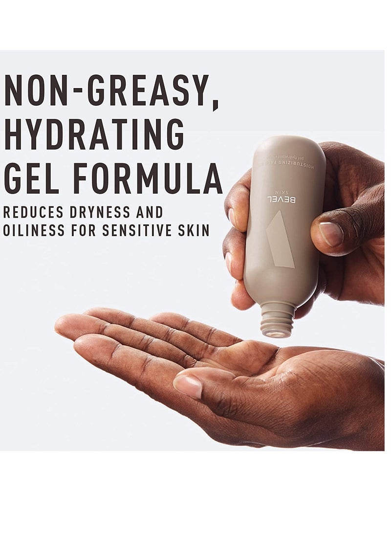 Bevel Face Moisturizer for Men with Vitamin C and Tea Tree Oil, Clear, Lightweight Face Lotion Gel, Improves Dry, Oily and Sensitive Skin, 4 Fl Oz (Packaging May Vary)