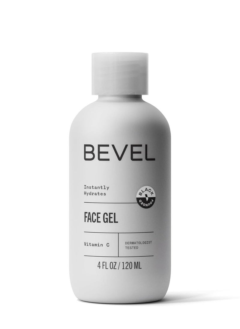 Bevel Face Moisturizer for Men with Vitamin C and Tea Tree Oil, Clear, Lightweight Face Lotion Gel, Improves Dry, Oily and Sensitive Skin, 4 Fl Oz (Packaging May Vary)