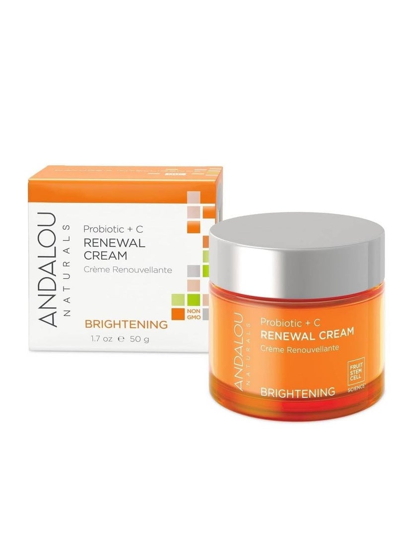 Andalou Naturals Probiotic + C Renewal Cream, Probiotic Plus, C, Ivory, Probiotic Plus C, 1.7 Oz
