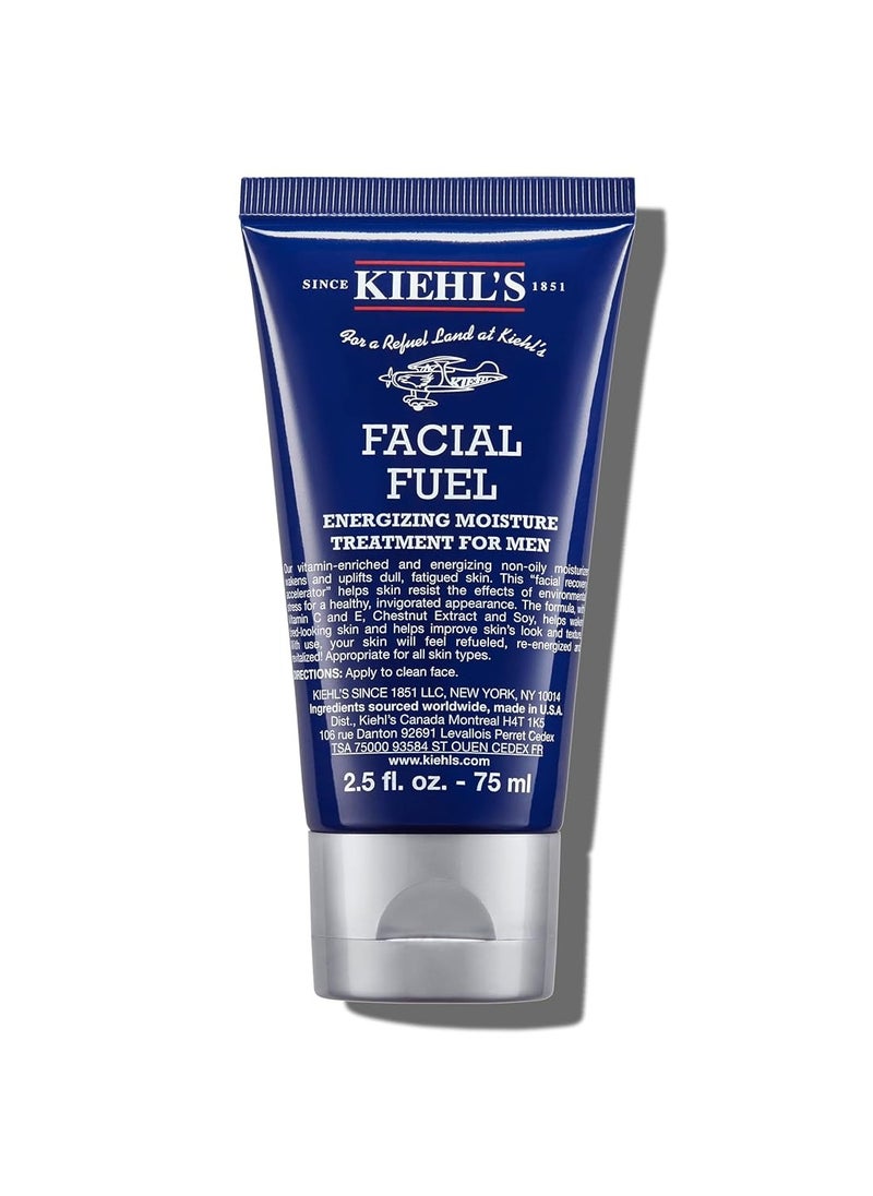 Kiehl's Facial Fuel Moisturizer, Men's Face Cream, with Vitamin C and Caffeine that Contain Antioxidants to Help Energize and Reduce Dullness, Non-Greasy, Paraben-free, Sulfate-free