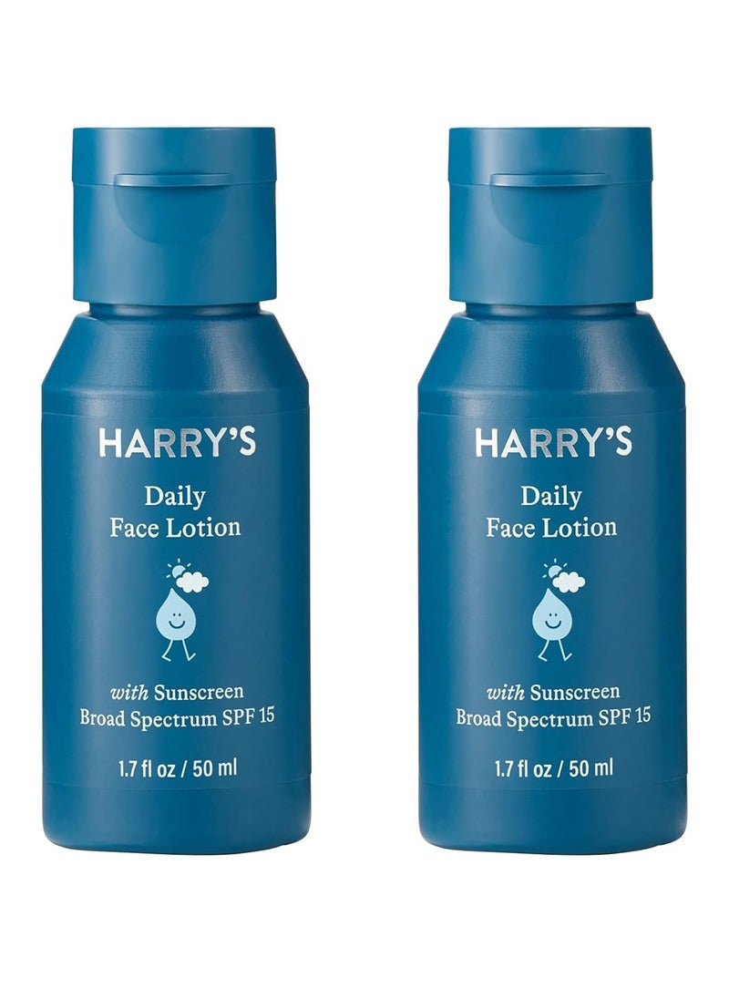 Harry's Face Lotion with SPF Face Moisturizer, 1.7 Fl Oz, Pack of 2