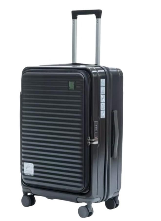 24inch Expandable Large Capacity Checked Luggage Durable Anti-Theft Front Opening Cover Spinning Wheels TSA Lock Approved