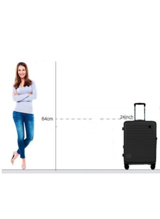 24inch Expandable Large Capacity Checked Luggage Durable Anti-Theft Front Opening Cover Spinning Wheels TSA Lock Approved