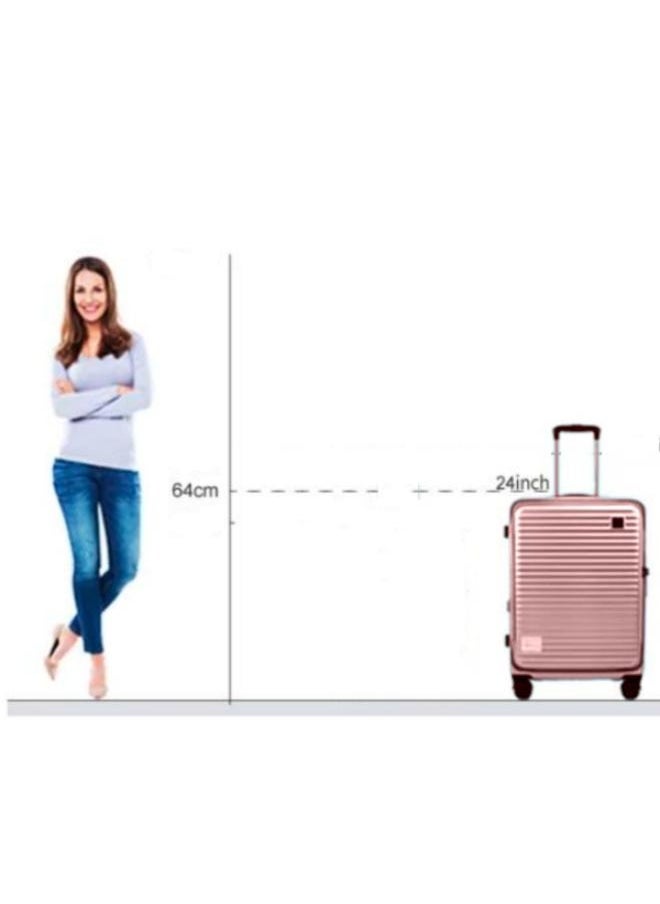 24inch Expandable Large Capacity Checked Luggage Durable Anti-Theft Front Opening Cover Spinning Wheels TSA Lock Approved