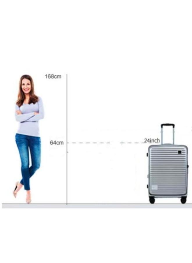 24inch Expandable Large Capacity Checked Luggage Durable Anti-Theft Front Opening Cover Spinning Wheels TSA Lock Approved