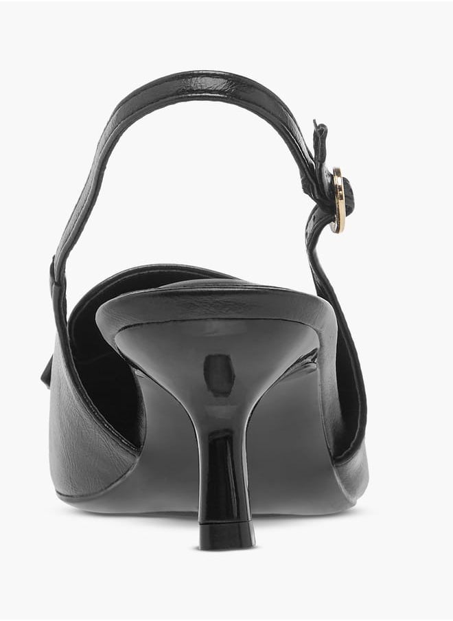 Women's Logo Detail Slingback Shoes with Buckle Closure