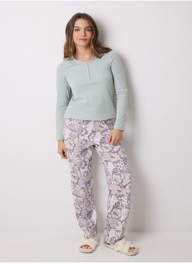 Floral 100% cotton long bottoms