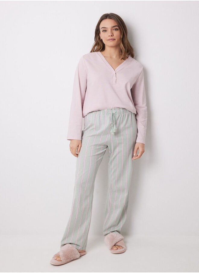Long pants 100% cotton striped
