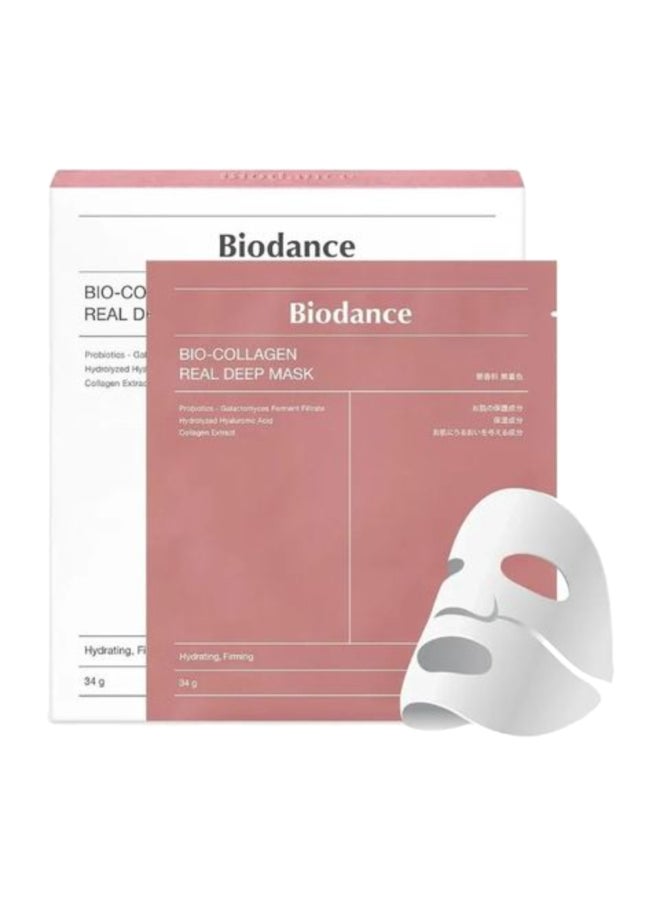 Biodance Bio-Collagen Real Deep Mask, Hydrating Overnight Mask, Pore Minimizing, Elasticity Improvement, 34G X4Ea