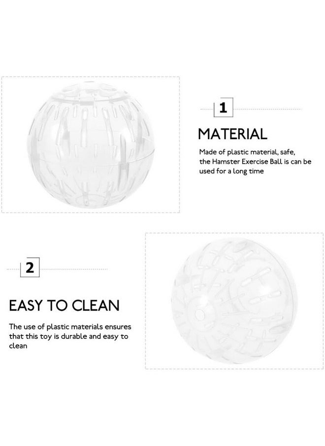 POPETPOP Hamster Exercise Ball, 4 Inch Hamster Running Ball Transparent Plastic Hamster Ball Wheel Guinea Pig Sports Ball for Dwarf Hamsters Small Pets Supply White