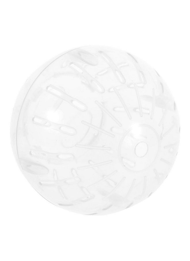 POPETPOP Hamster Exercise Ball, 4 Inch Hamster Running Ball Transparent Plastic Hamster Ball Wheel Guinea Pig Sports Ball for Dwarf Hamsters Small Pets Supply White