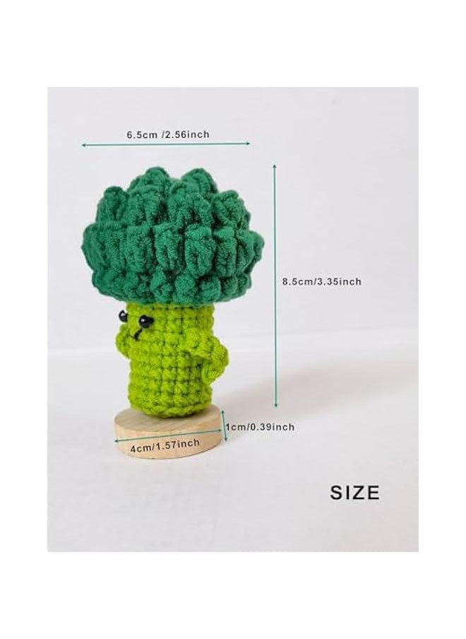 Crochet  Little Cute Broccoli with Base, Interesting Cheer Up Gifts for Friends, Decoration Encouragement Products (Broccoli)