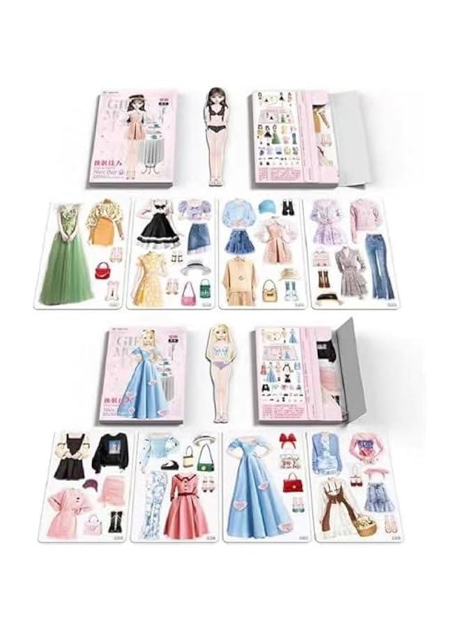 Magnetic Princess Dress Up Paper Doll, Magnet Dress Up Games, Play Travel Playset Toy Magnetic Dress Up Dolls and Pretend for Girl (Erin), Medium