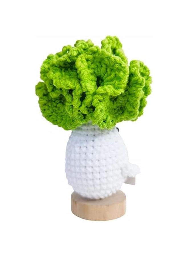 Crochet  Little Cute Cabbage Pickle Ornament, Interesting Cheer Up Gifts for Friends, Decoration Encouragement Products (Green Cabbage)