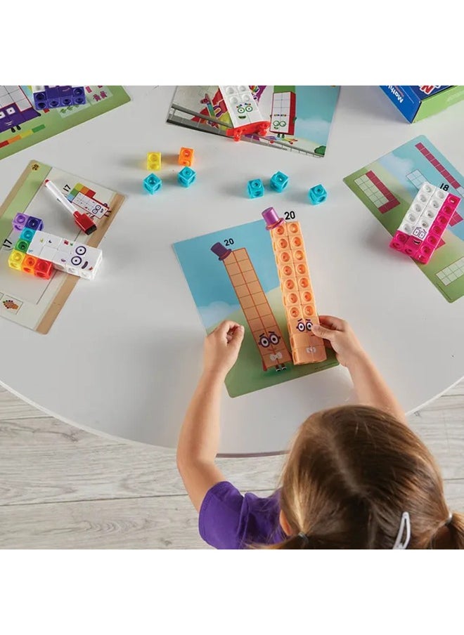 Learning Resources MathLink Cubes Numberblocks 11-20 Activity Set, 30 Numberblocks Activities Linked to TV Episodes, 155 Numberblocks MathLink Cubes & More, Ages 3+