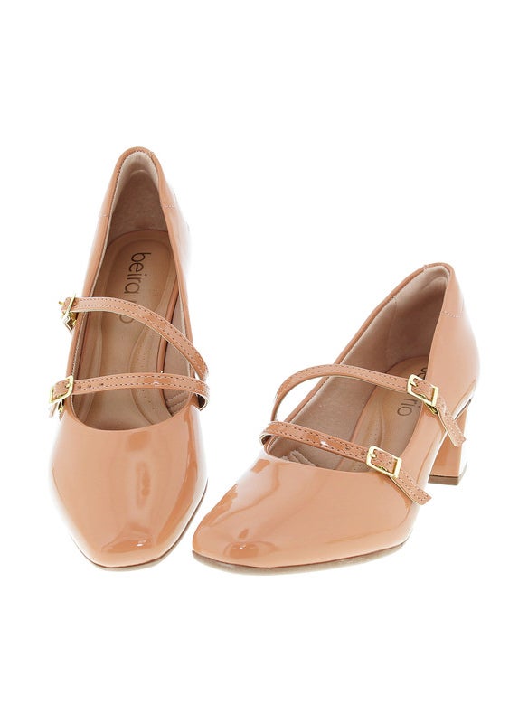 Beira Rio Ladies Mid Heel Shoes Nude | Made In Brazil