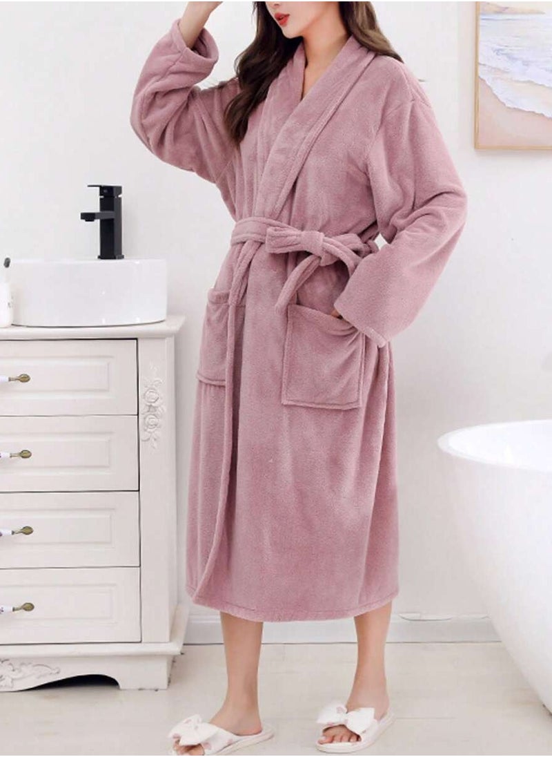 Cotton Plain Bathrobe Falsa pink