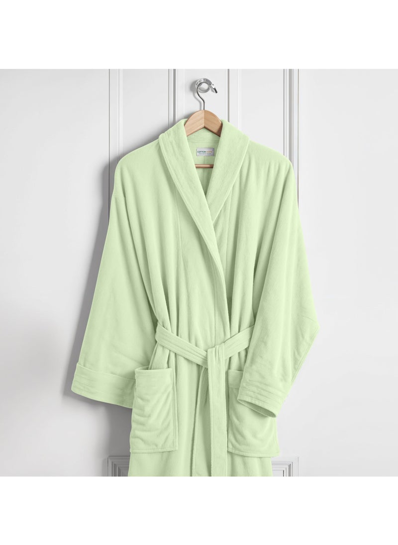 Cotton Plain Bathrobe Pista Green